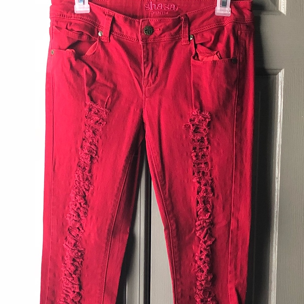 Shasa Red Denim